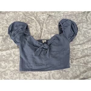 love tree linen blend crop top size medium